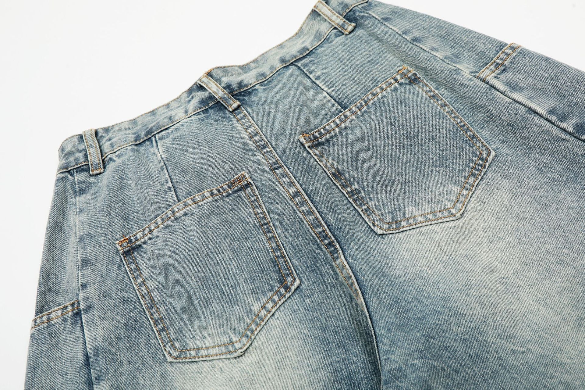 Washed Wide Leg Denim Jeans