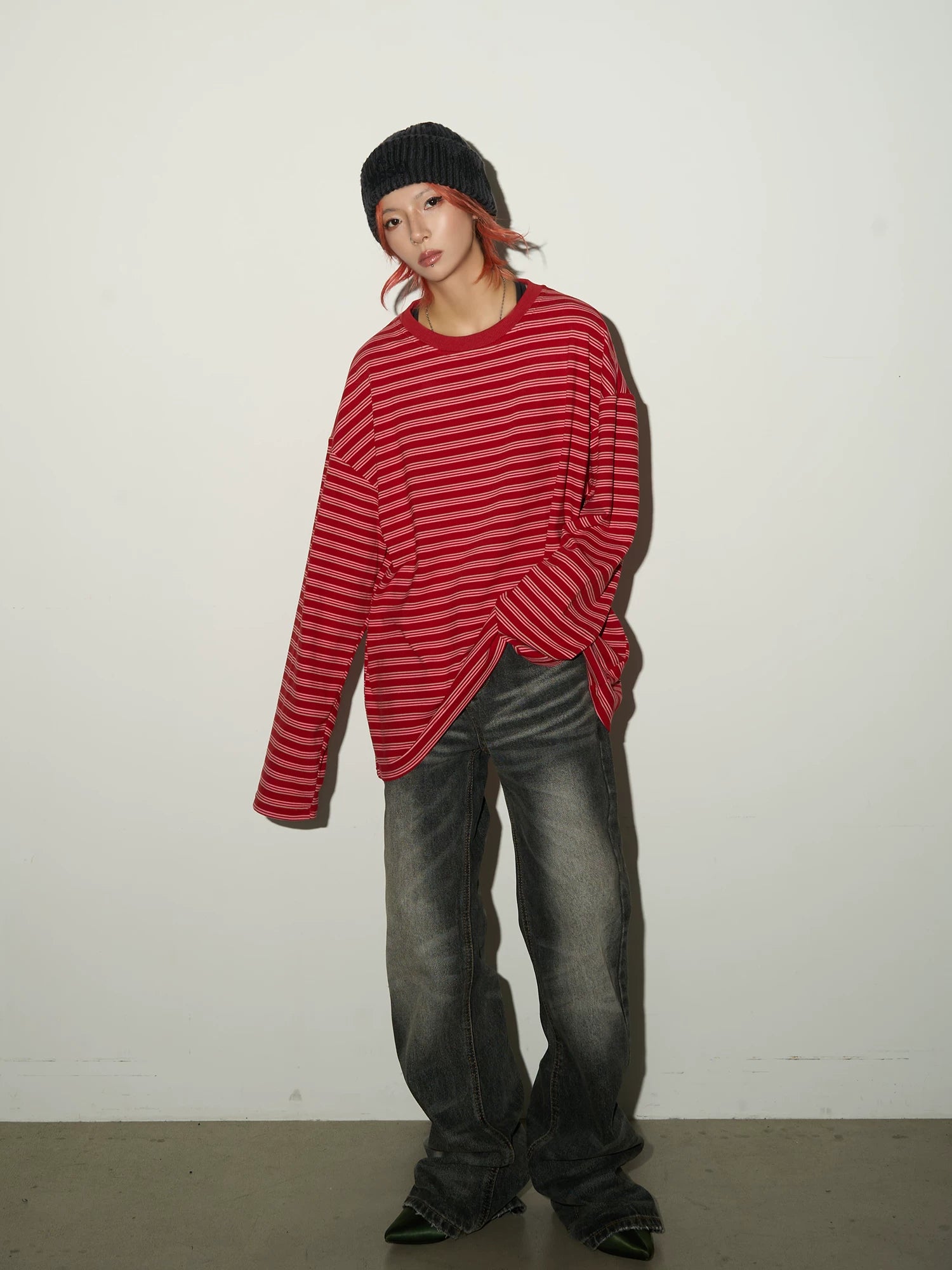 Contrast Stripe Long Sleeve T-Shirt