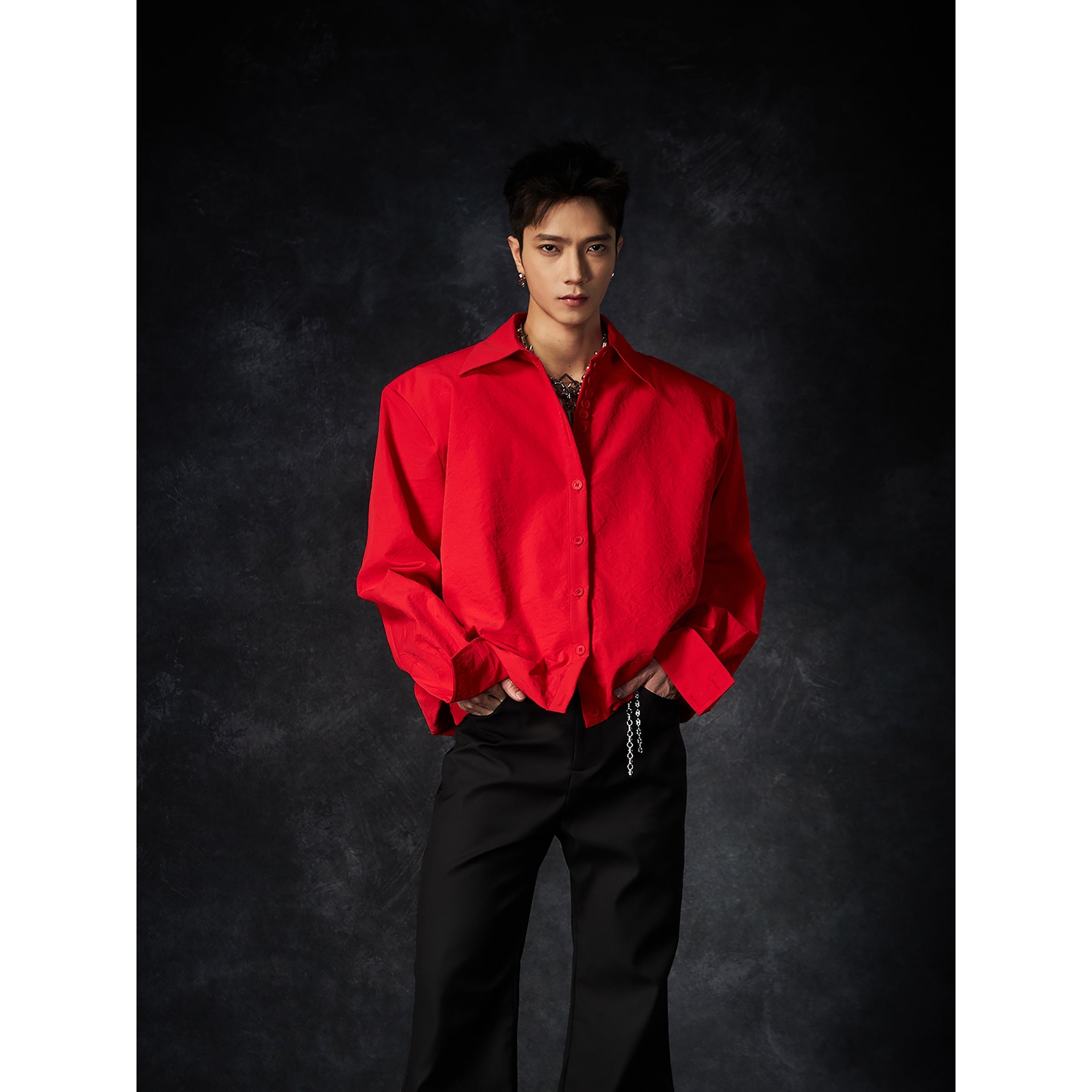 Multiple Button Waist-Fitted Hem Turn-Do