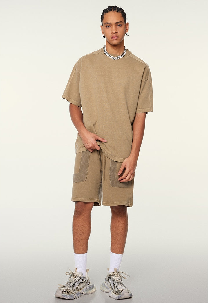 Washed Heavyweight Short Sleeve T-Shirt & Short Sweatpants Setup