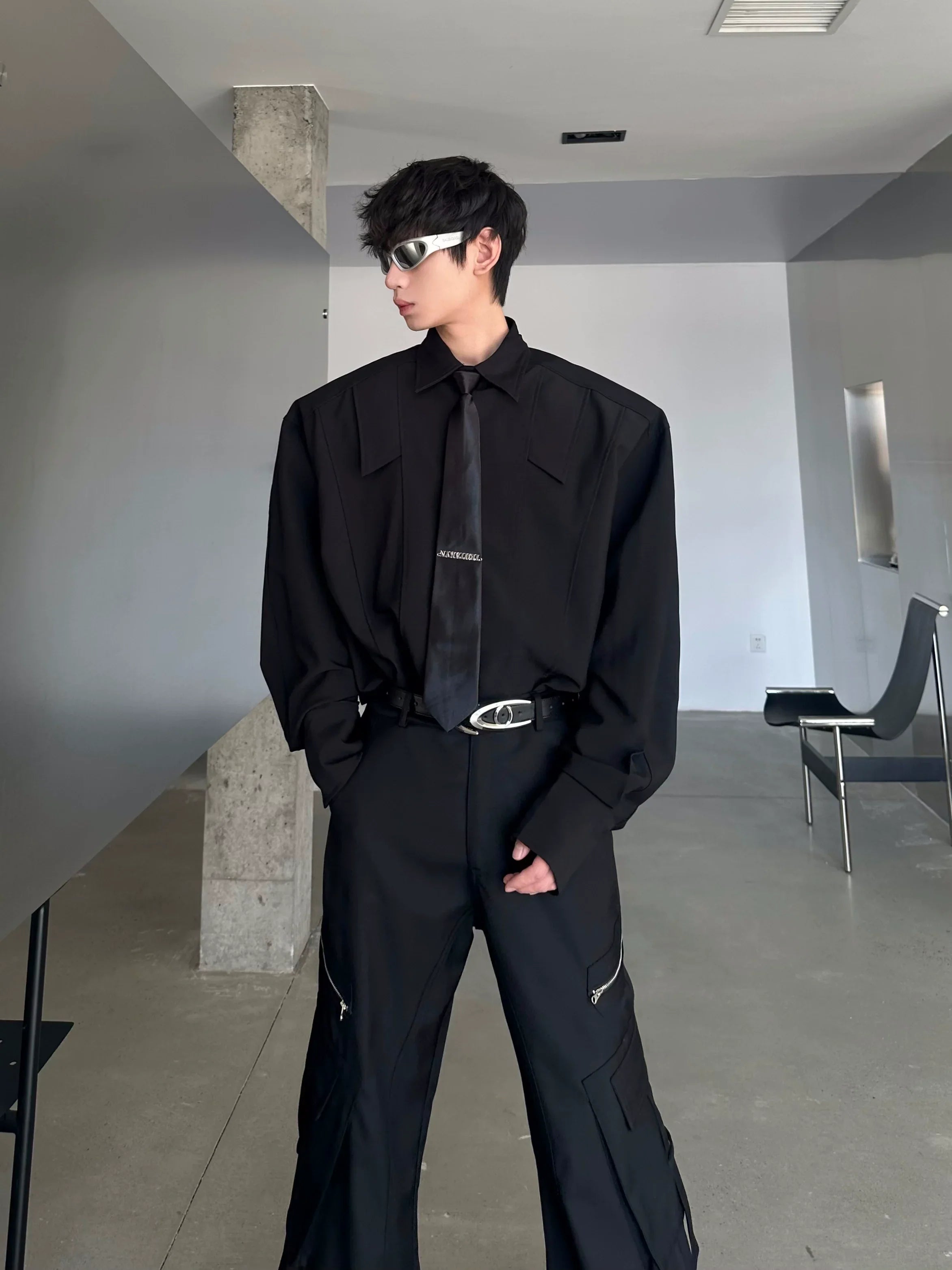 Tie Design Long Sleeve Shirt