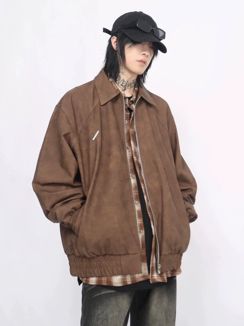 Zipper PU Leather Jacket