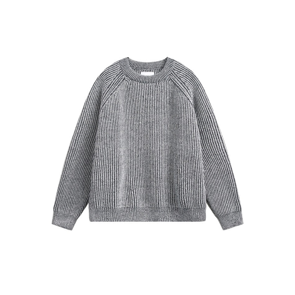 Unisex Basic Retro Jacquard Crew Neck Sweater
