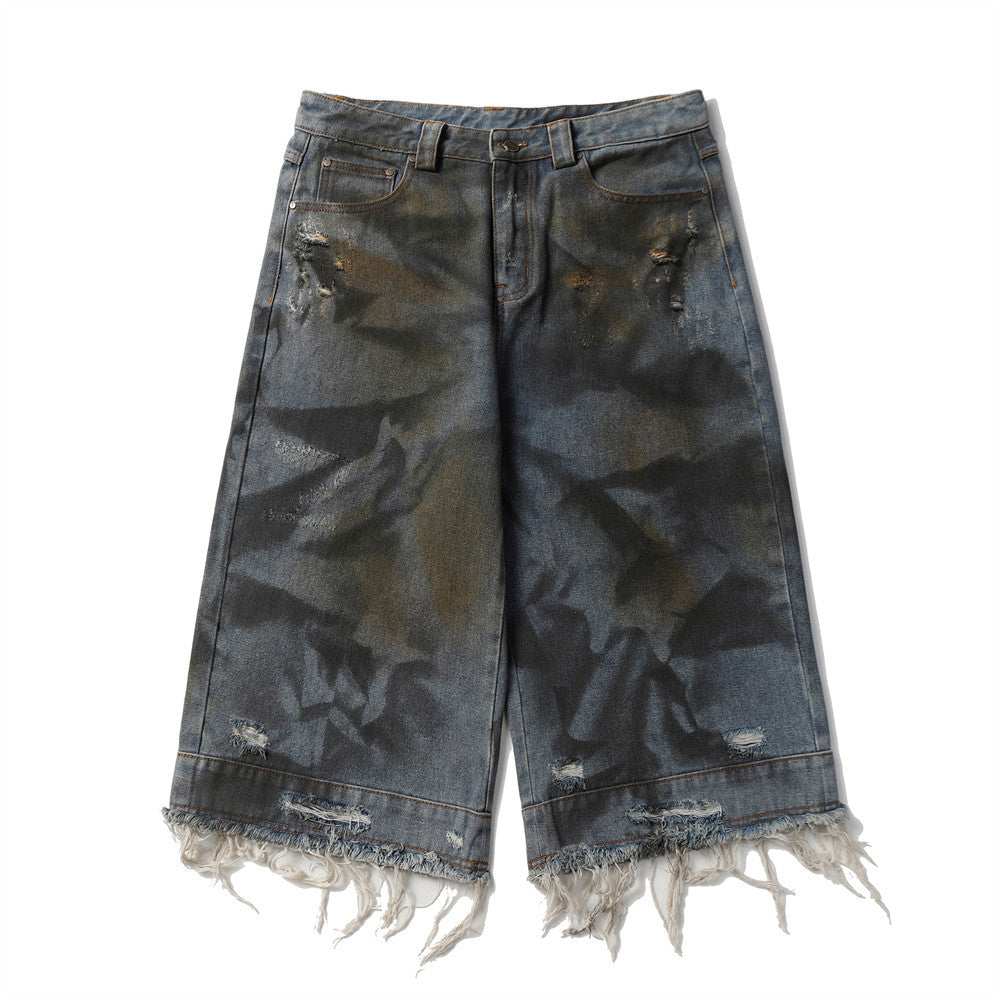 Pantalón corto vaquero desgastado y sucio de Wasteland