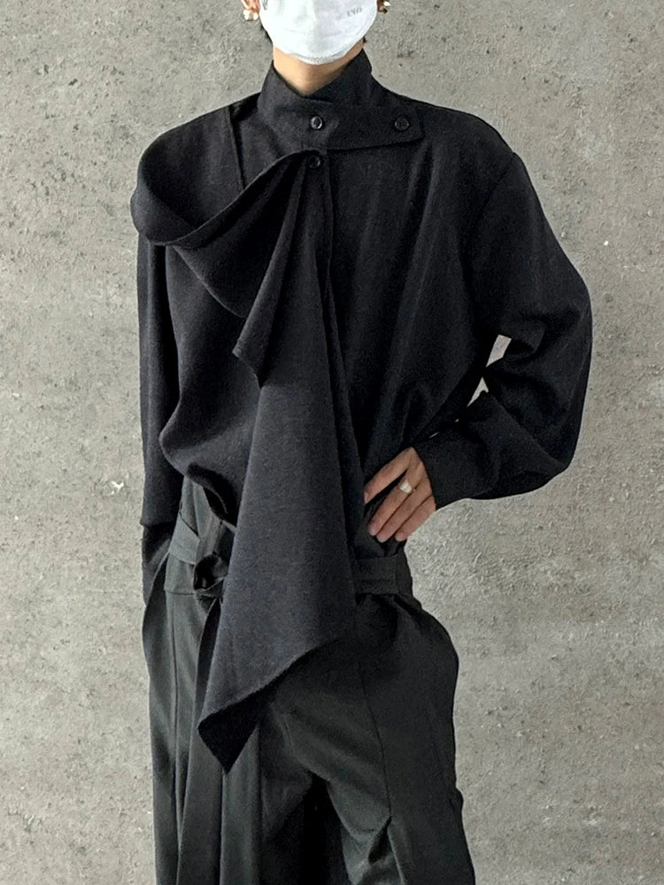 Chinese Style Standing-Collar Long Sleeve Shirt