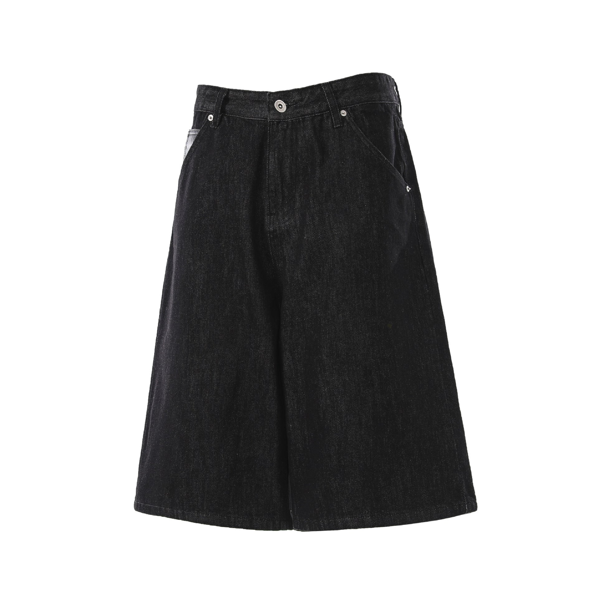Raw Wash Wide Leg Denim Jort