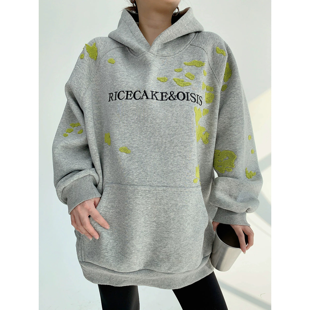 Thick Embroidery Oversized Hoodie