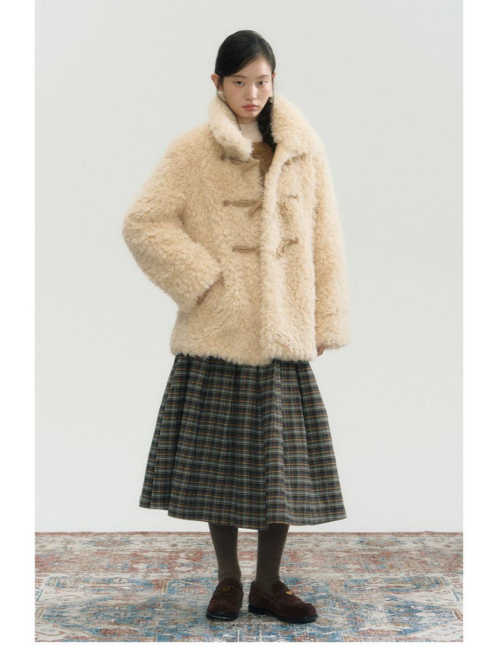 Fake Fur Turn-Down Collar Jacket