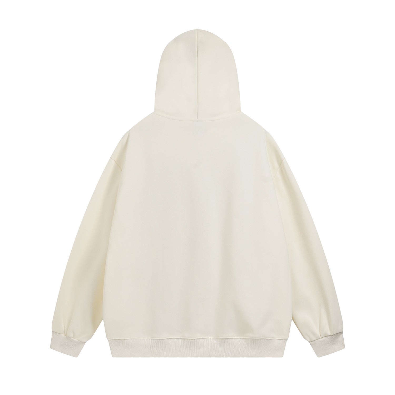 Letter Print Fleece Oversize Zipper Hoodie