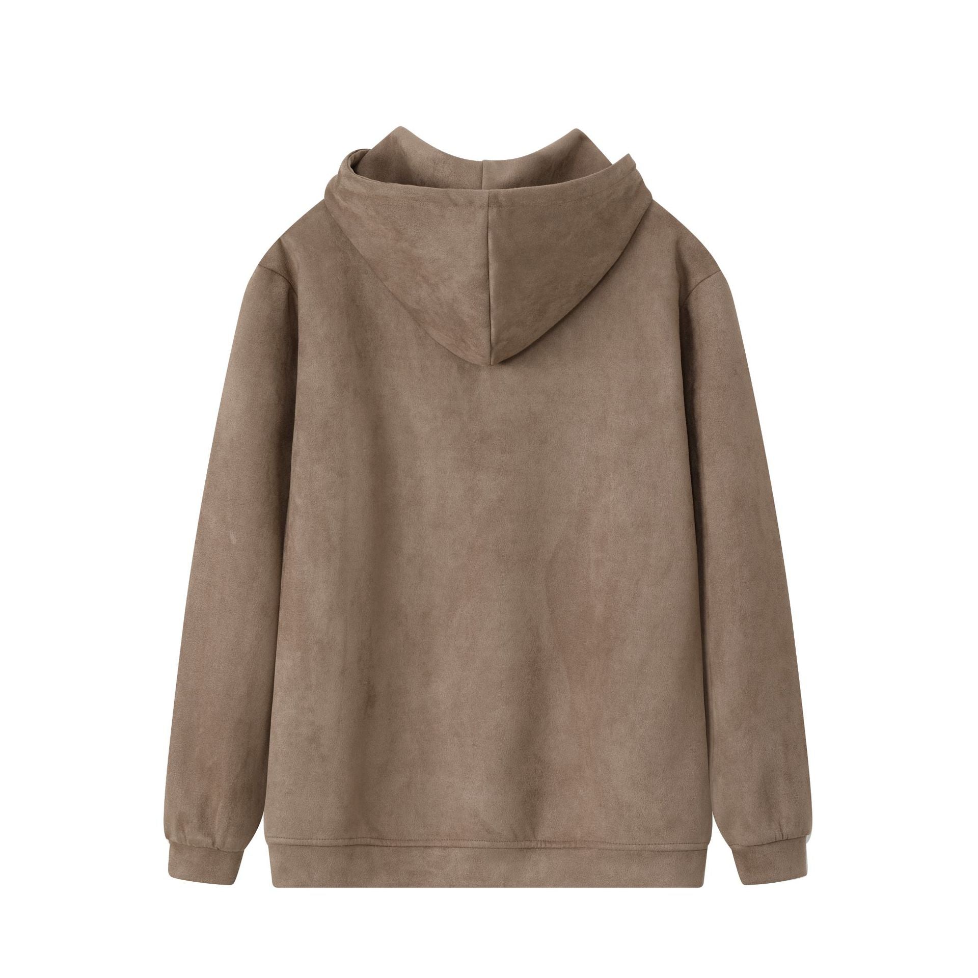 Thorn Embroidery Suede Hoodie