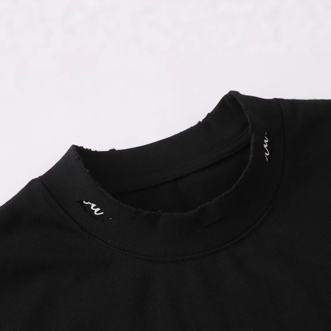Oversize Damage Plain Short Sleeve T-Shirt