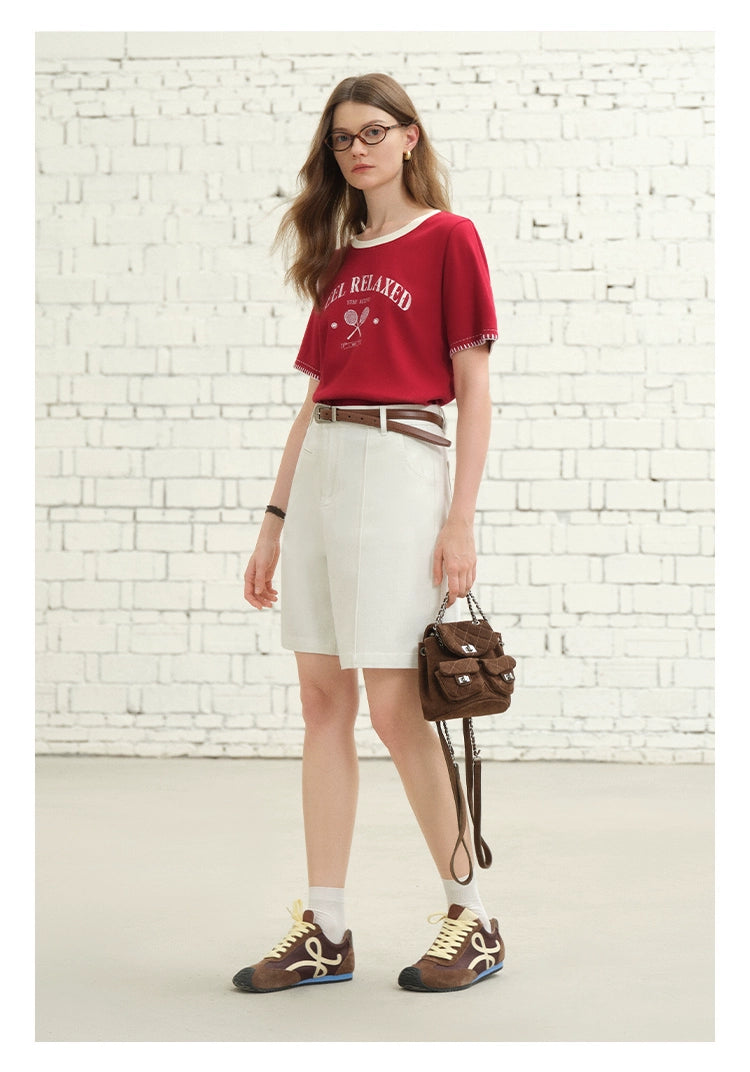 T-shirt cucita a contrasto retrò