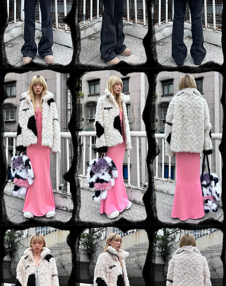 Patchwork Fake Fur Jacket