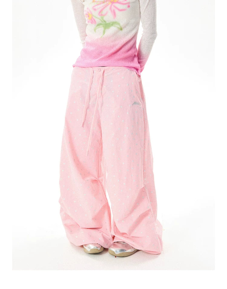 Allover Star Print Wide-Leg Pants