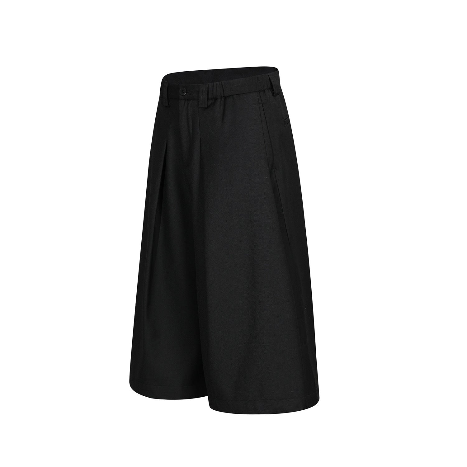 Wide Leg Pleats Half Trousers