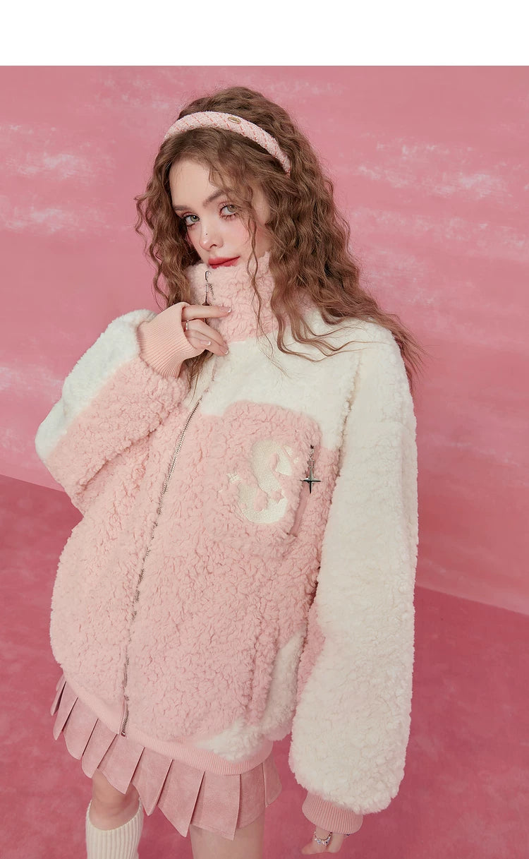 Colorblock High-Neck Puffer Jacket
