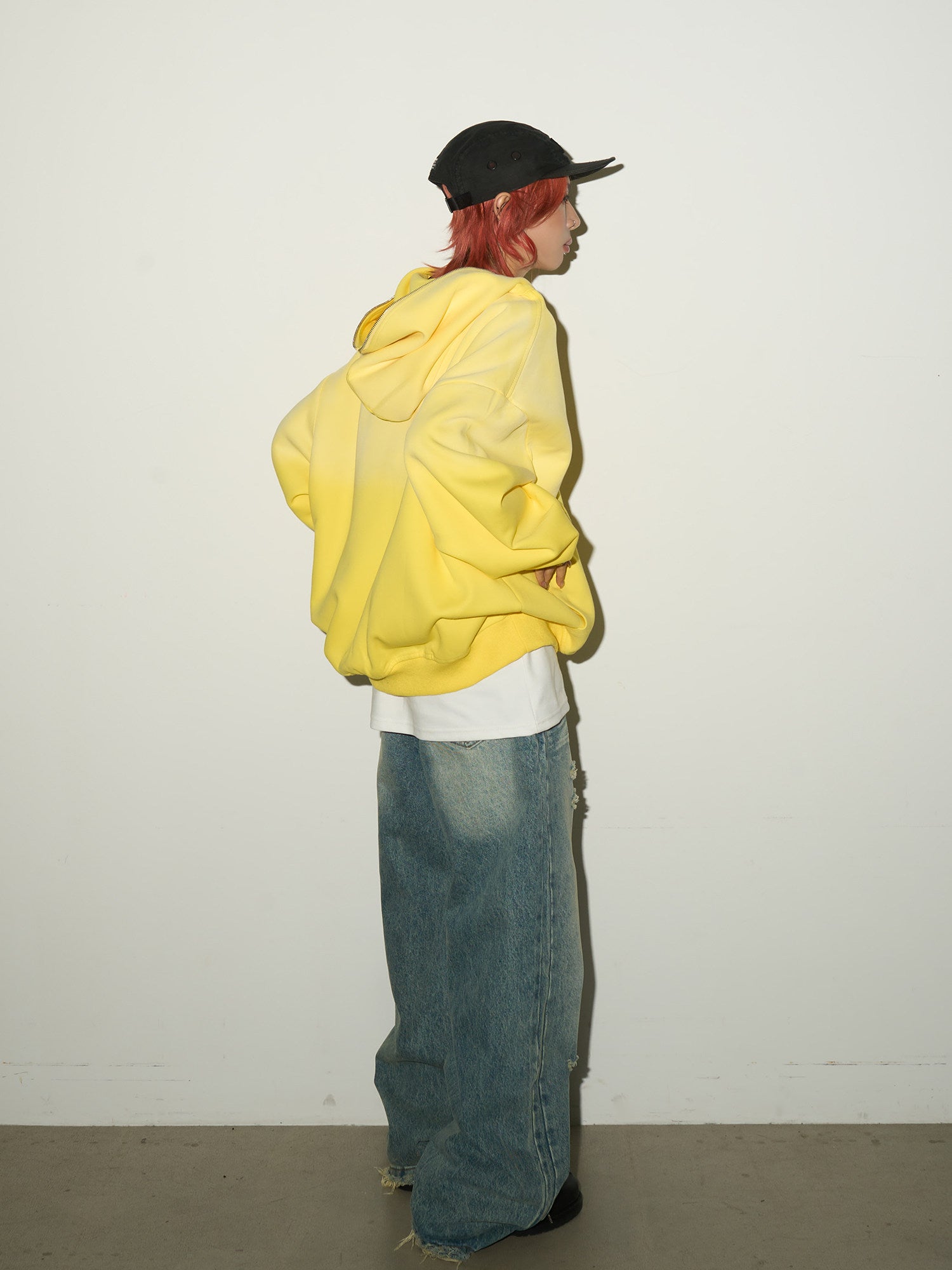 Gradient Half-Zip Design Hoodie
