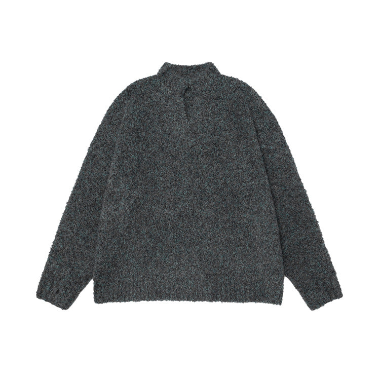 Unisex Relaxed Fit V-Neck Knitted Sweater