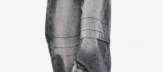 Leopard Print Panel Wide-Leg Jeans