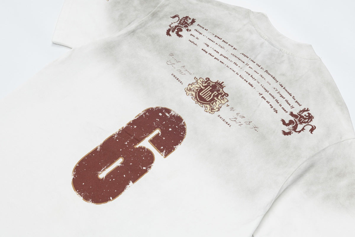 Spray Paint Number Print Short Sleeve T-Shirt