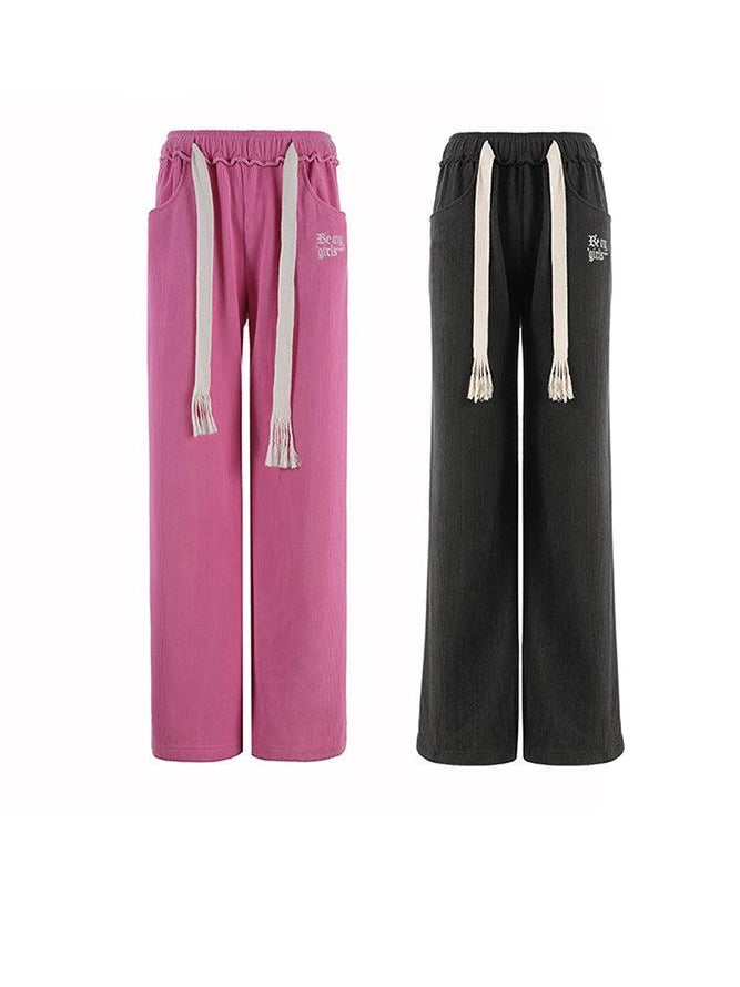 High Waist Sporty Straight Sweatpants