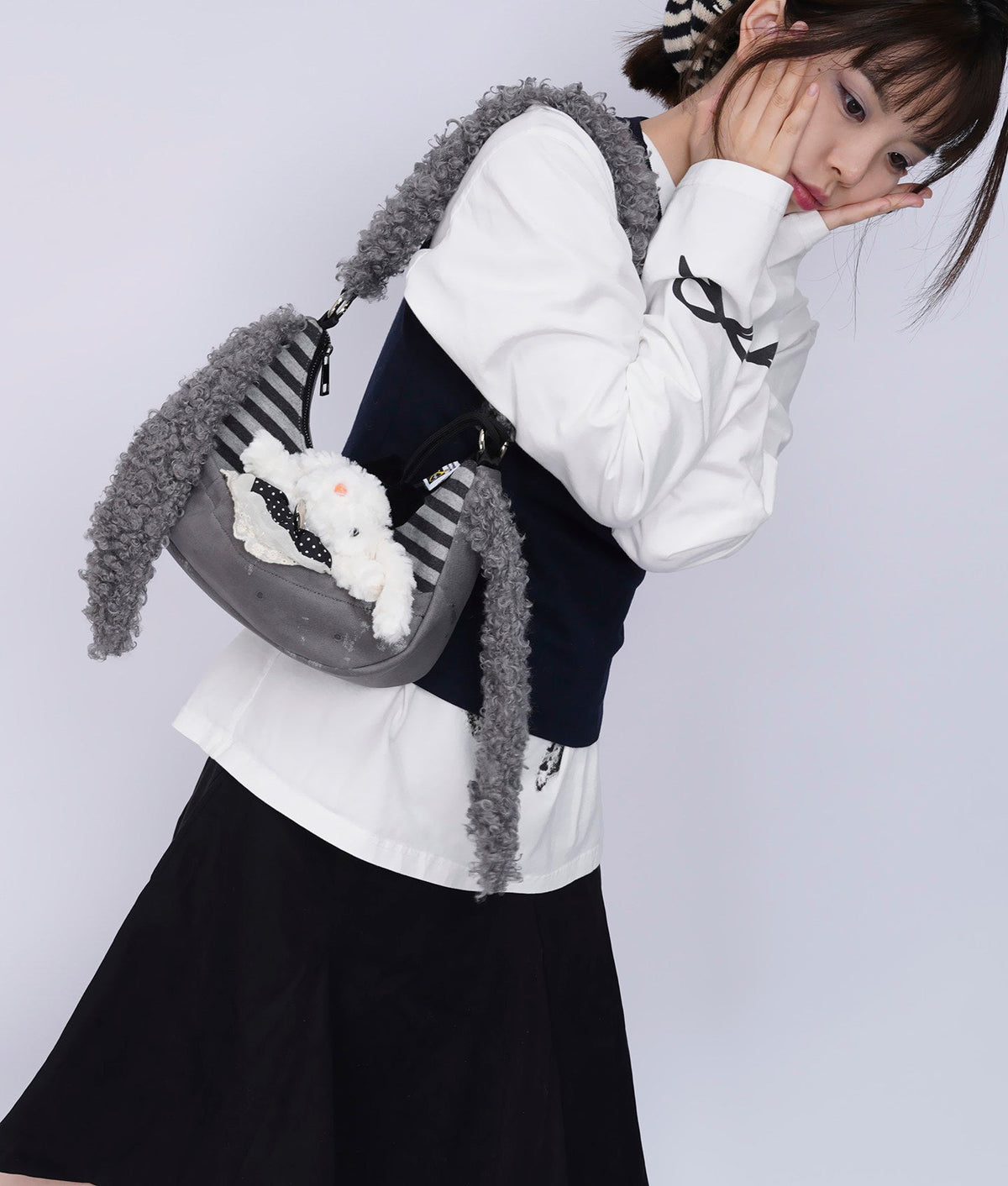 Furry Strap Mini Shoulder Bag