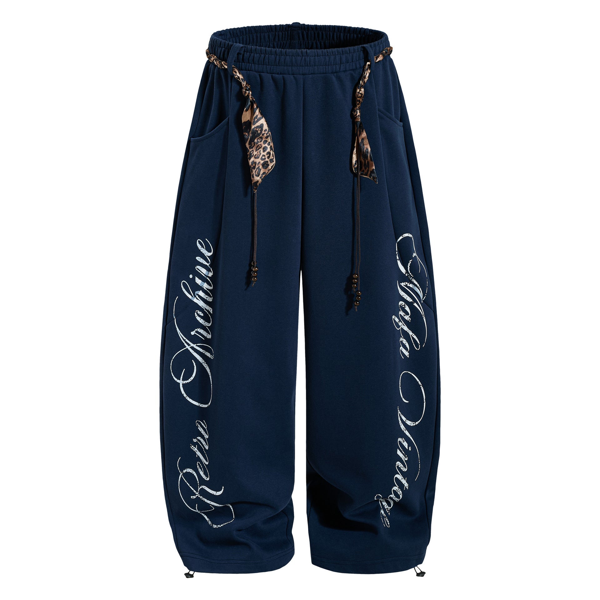 Sporty Curved Wide Leg Pants