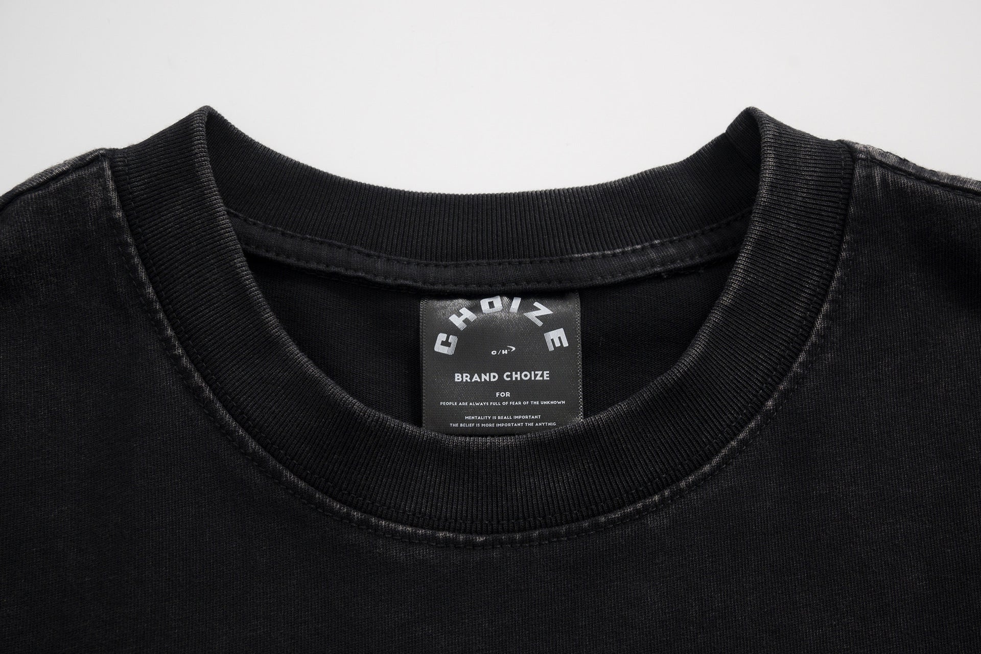 Washed Portrait Letter Print Short Sleeve T-Shirt