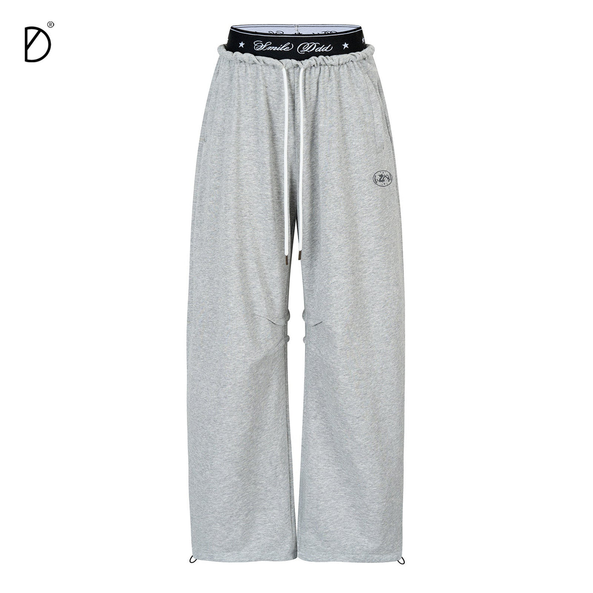 Logo Print Cropped Hoodie & Logo Print Wide Leg Sweatpants Setup
