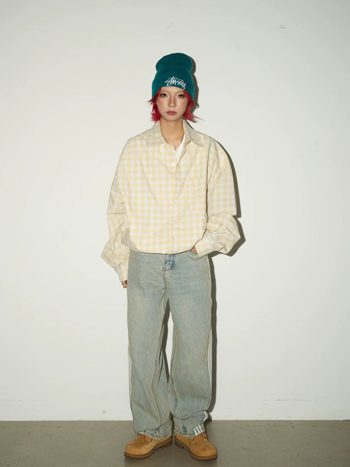 Three-Stripe Damage Denim Jeans