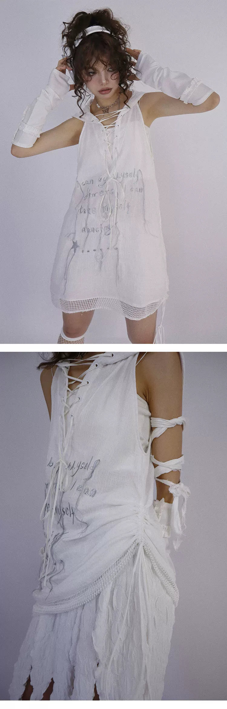 Letter Design Oversize Hooded Pullover Top