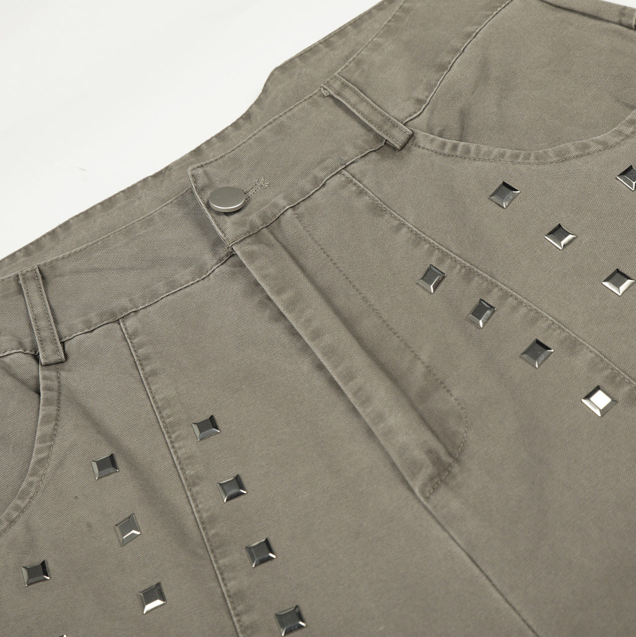 Studs Detail Wide Leg Pants