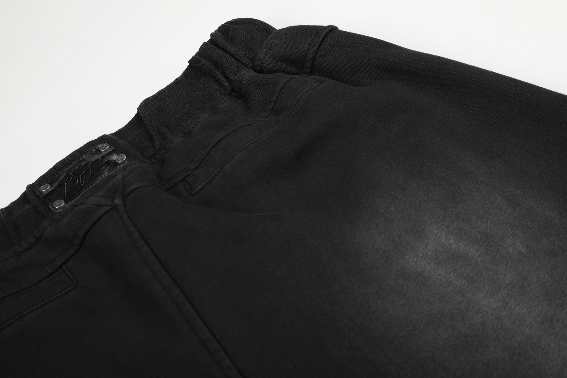 Washed Drawstring Half Sweatpants