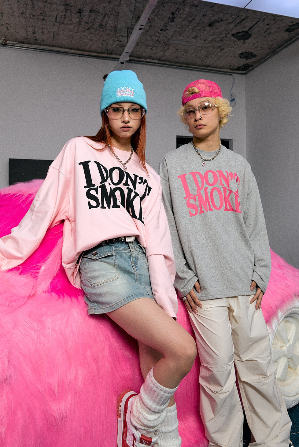 Oversize Cotton Long Sleeve Round Neck Sweatshirt