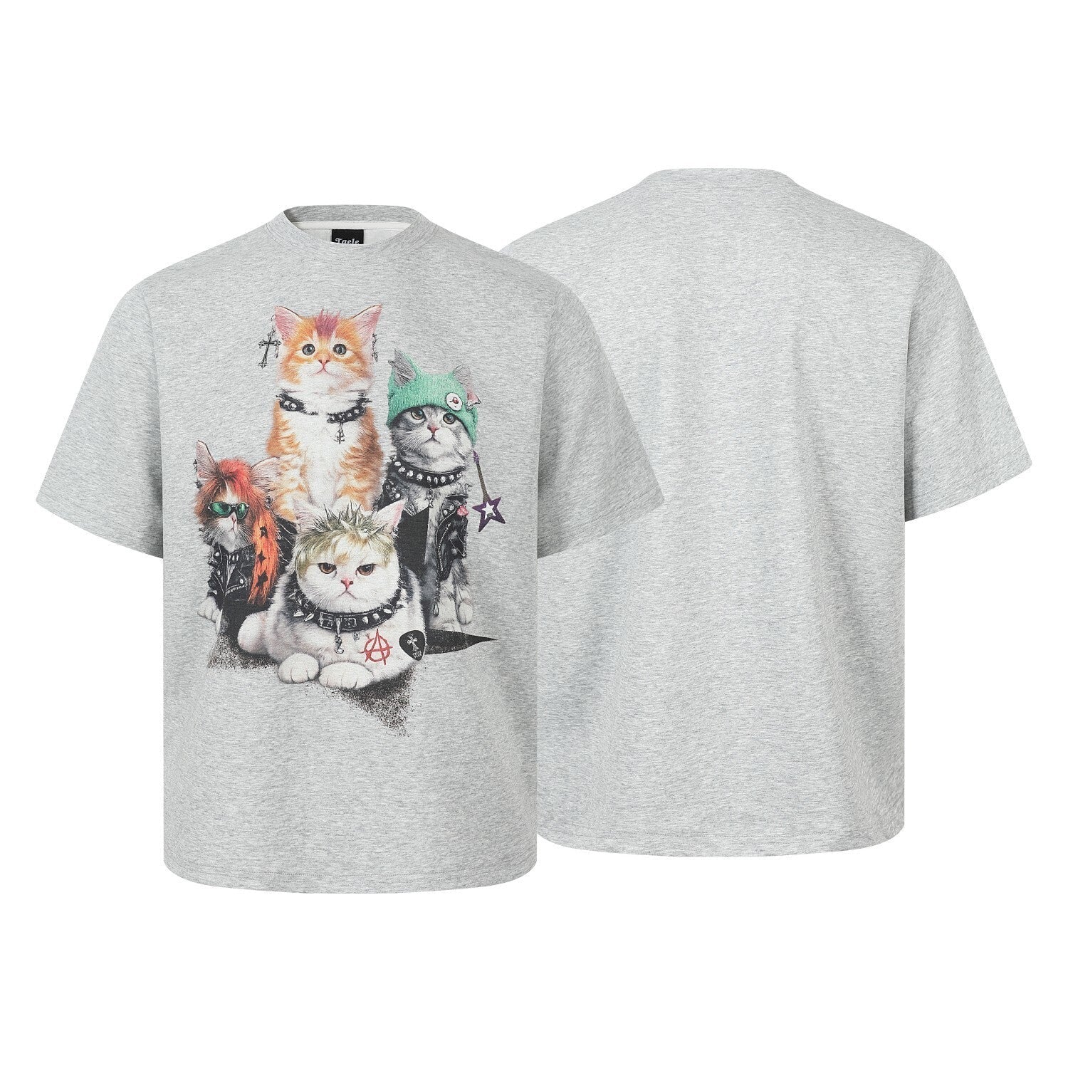Cat Graphic Print Oversize Short Sleeve T-Shirt