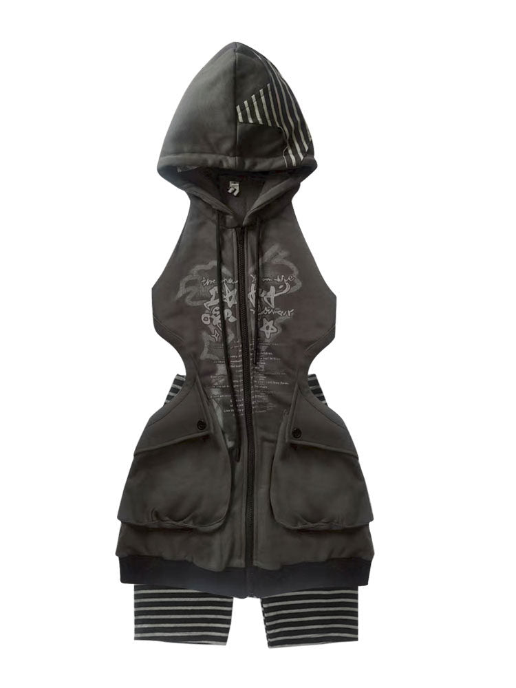 Cutout Long Pullover Hoodie