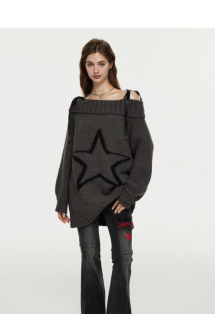 Multi-Way Off-Shoulder Wool Knit Sweater & Leg Cover