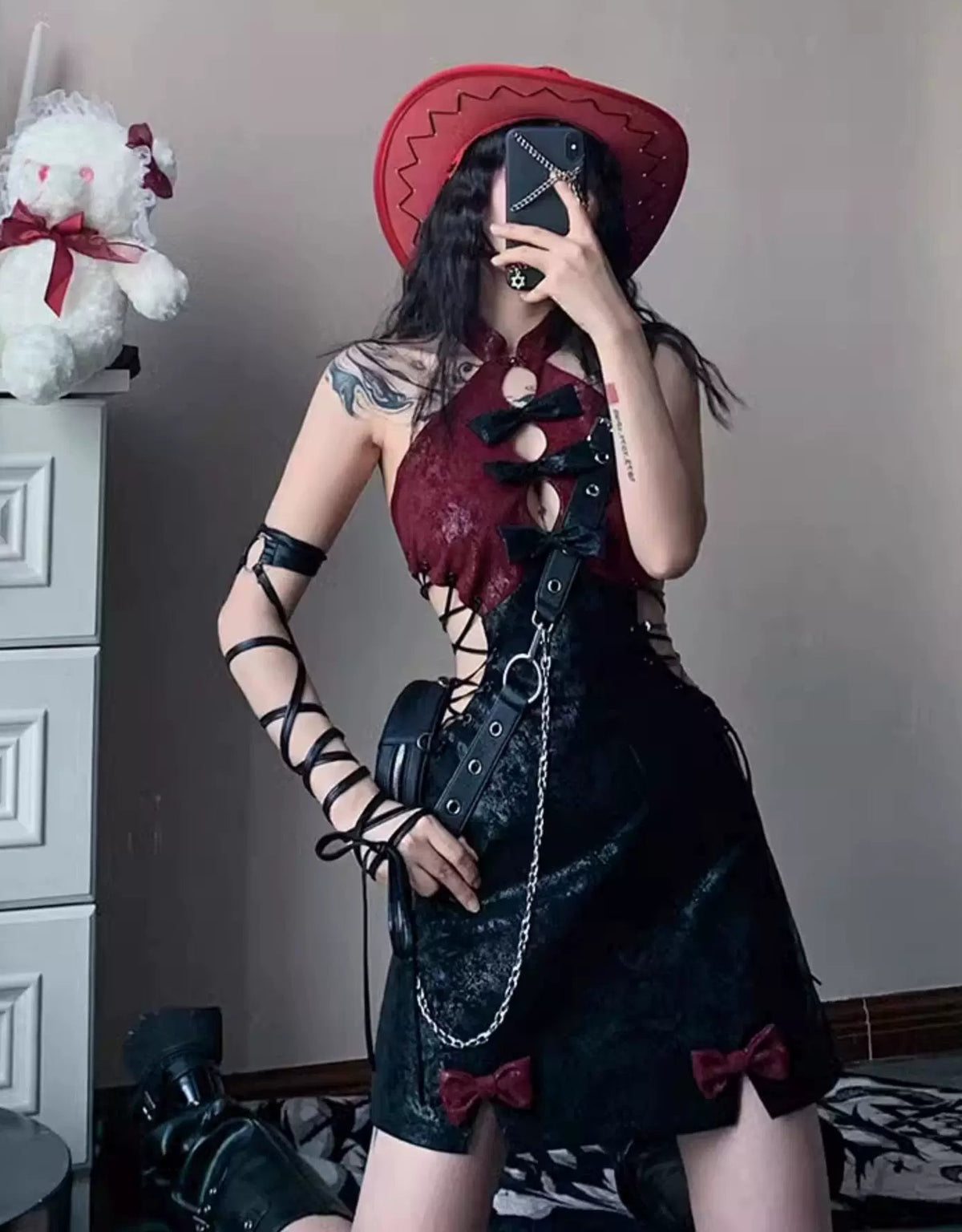 Chinese Backless Tie Dress