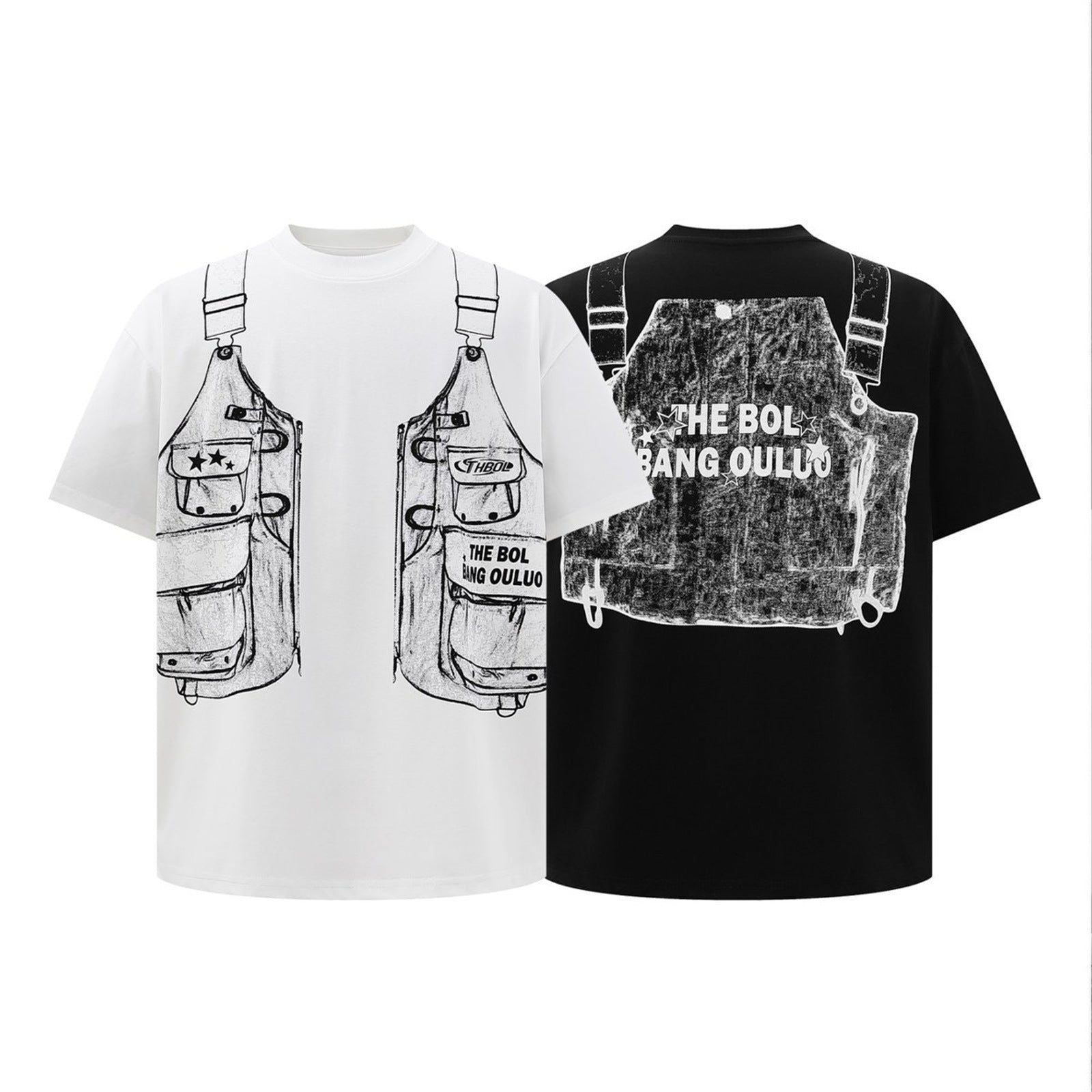 T-shirt graphique imprimé veste