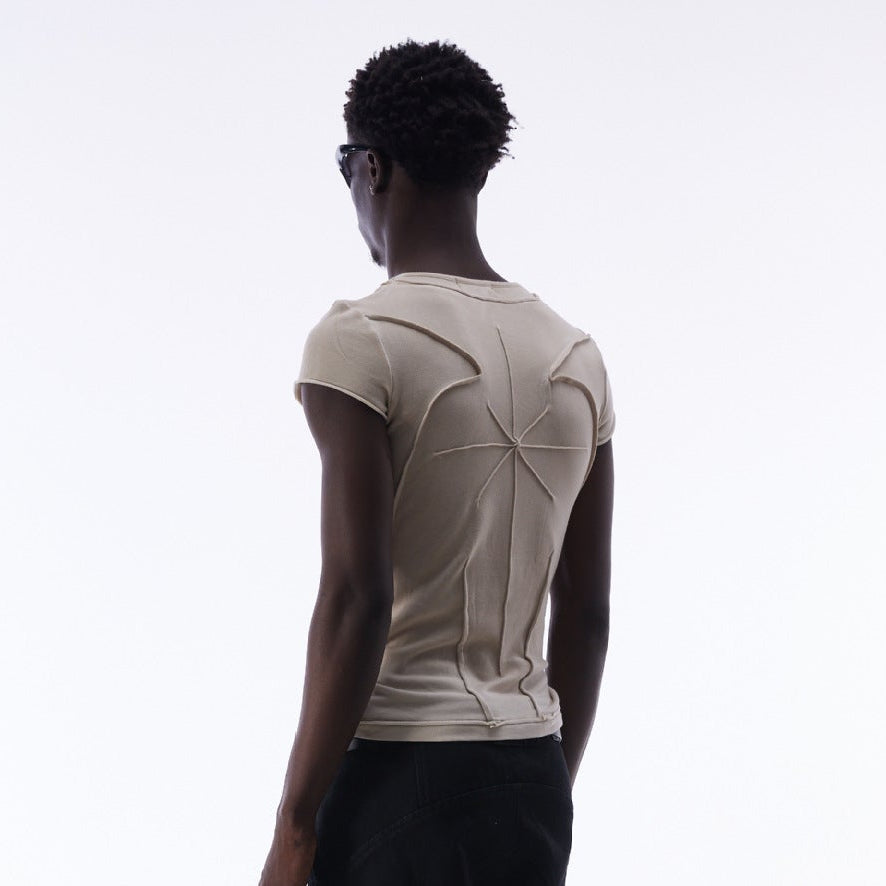 Washed Deconstruction Layered Short Sleeve T-Shirt