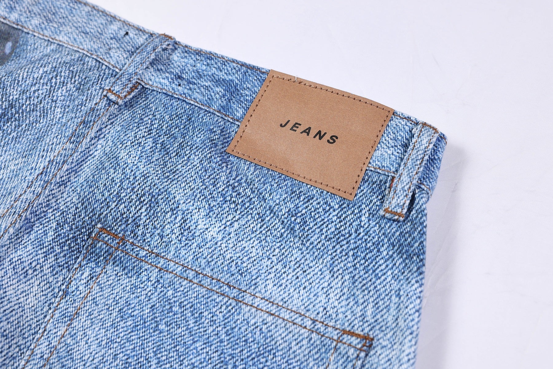 Washed 3D Character Print Wide Leg Denim Jeans