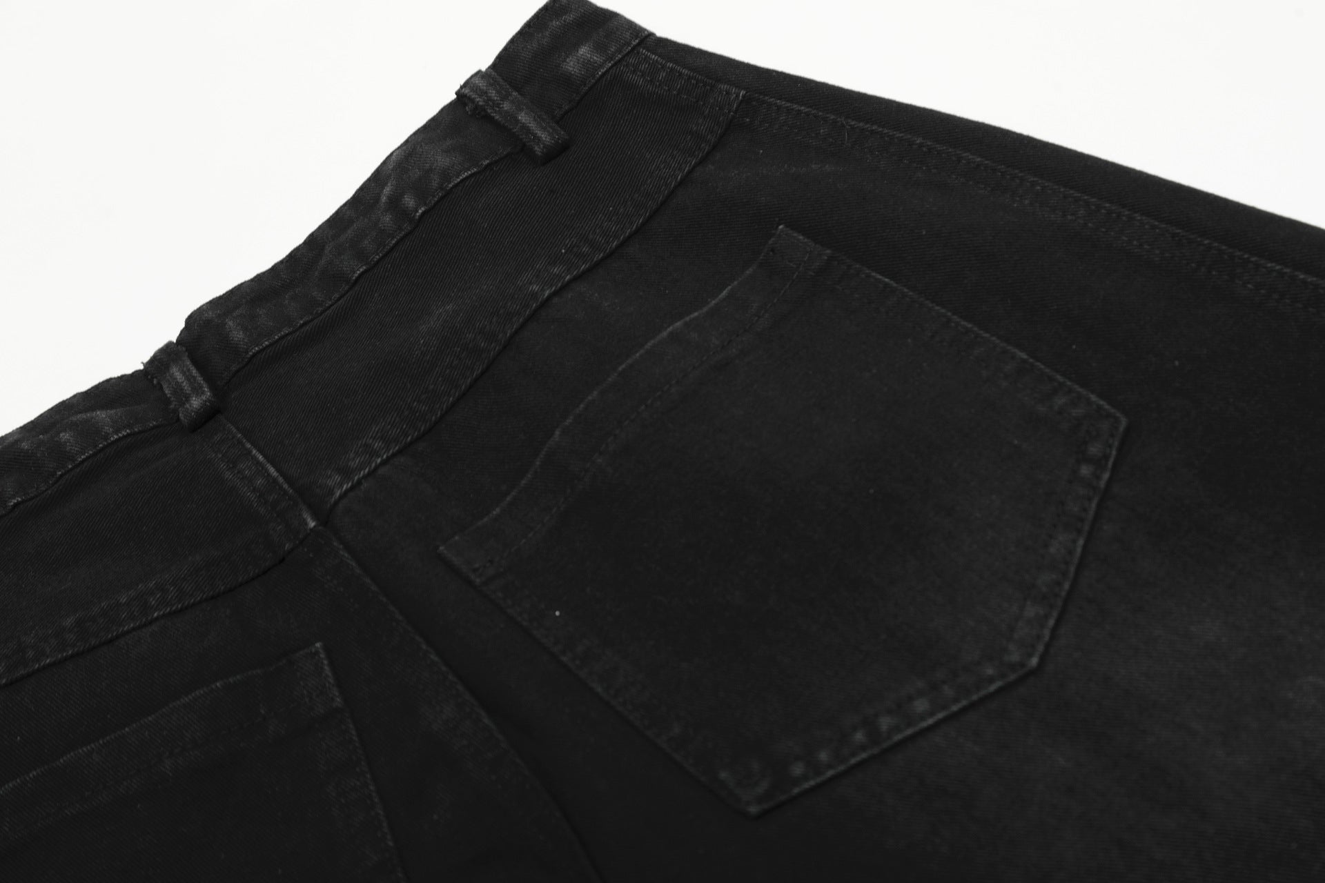 Washed Triple Stripe Panel Design Wide Leg Denim Jeans