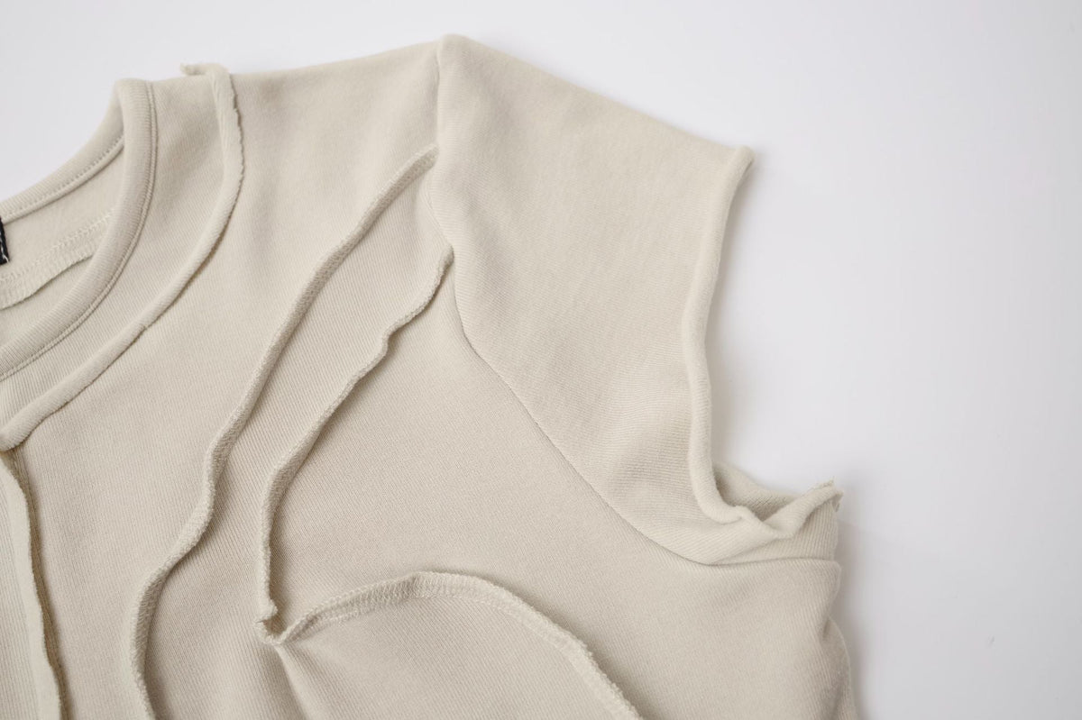 Washed Deconstruction Layered Short Sleeve T-Shirt