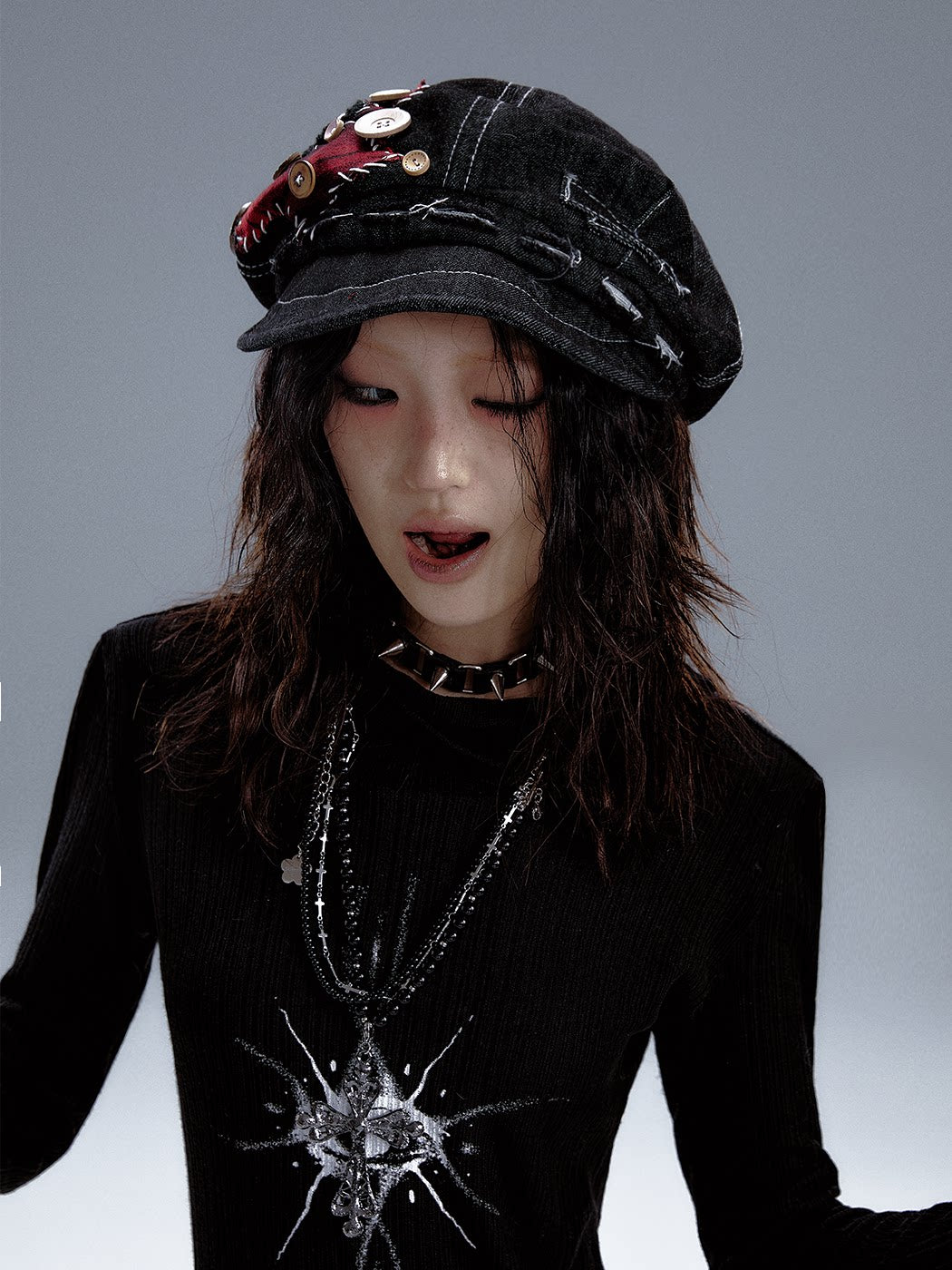 Handcrafted Denim Beret Cap