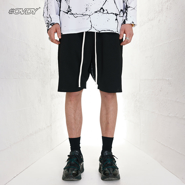 Drawstring Woven Black Short Pants