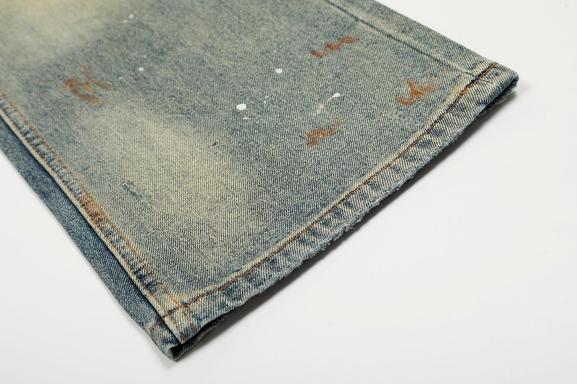 Dirty Washed Damage Flare Denim Jeans