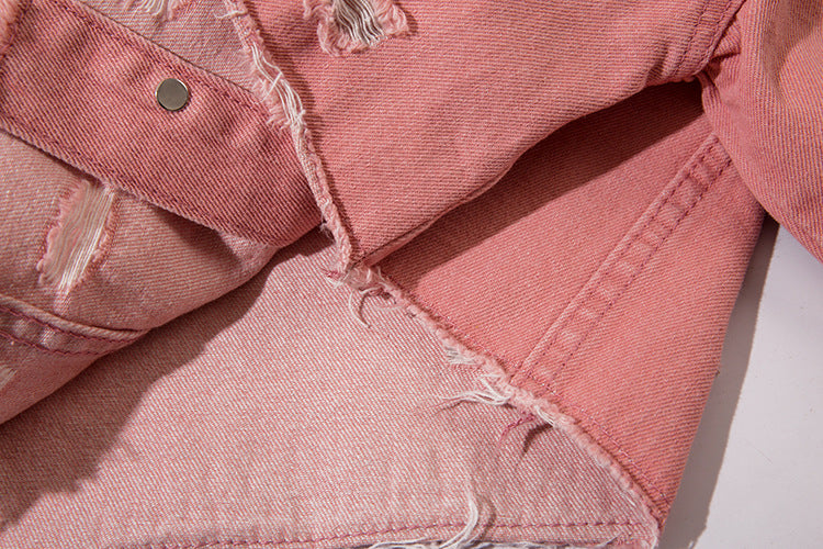 Chaqueta vaquera corta desgastada
