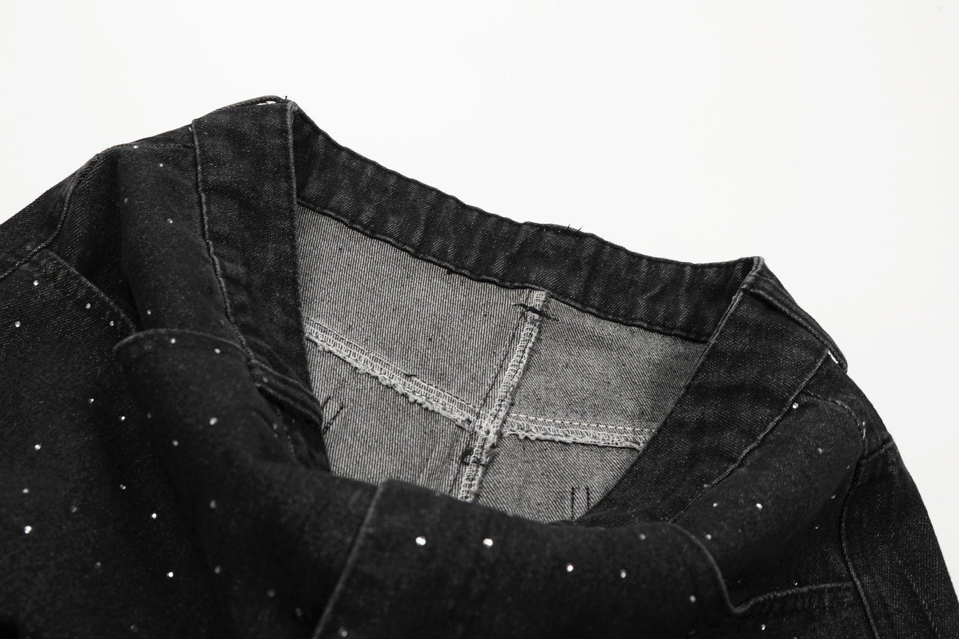 Rhinestone Cropped Denim Jort