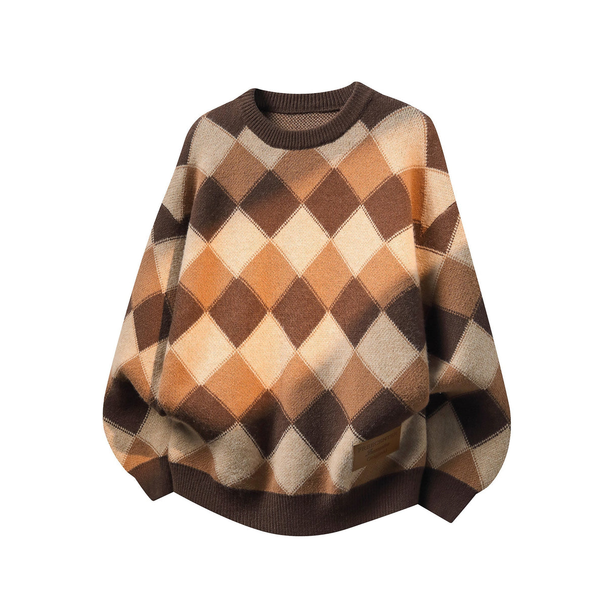 Heavyweight Diamond Pattern Oversize Hooded Knit Cardigan & Knit Sweater