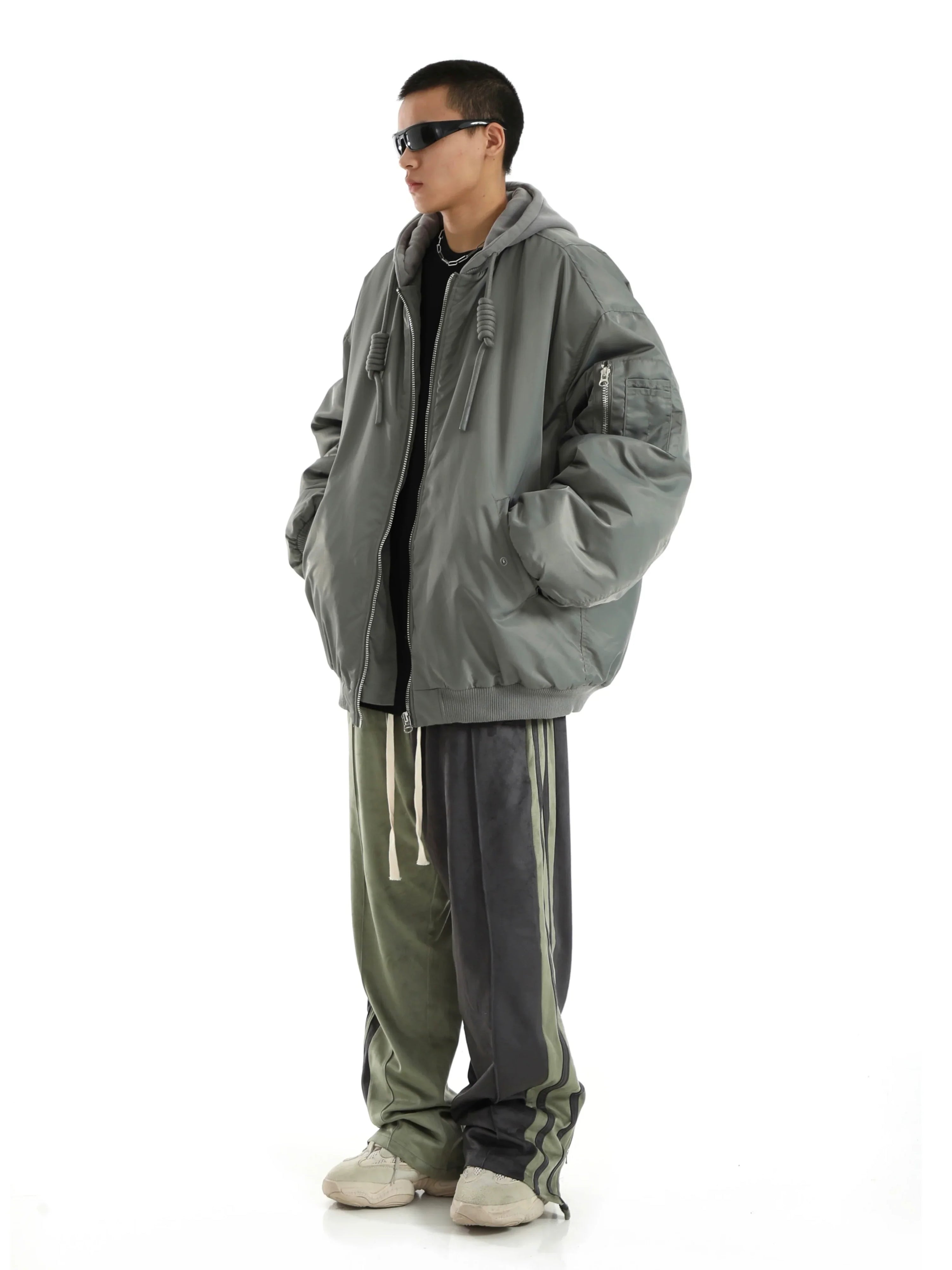 Oversize Zipper Hooded Jacket